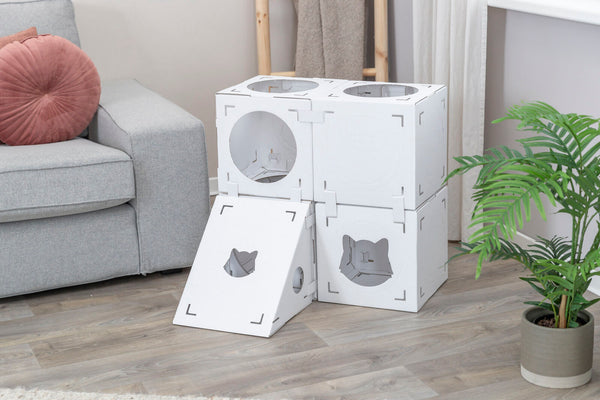 Finca Felice cat furniture, cardboard, 125×62×62cm, white