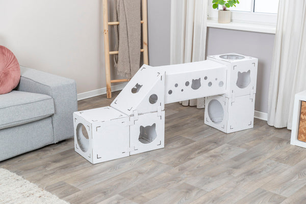 Finca Felice cat furniture, cardboard, 125×62×62cm, white