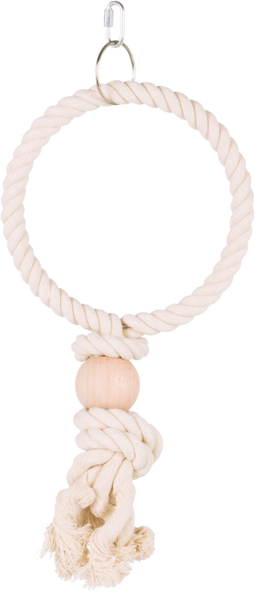 Cotton ring with wooden ball