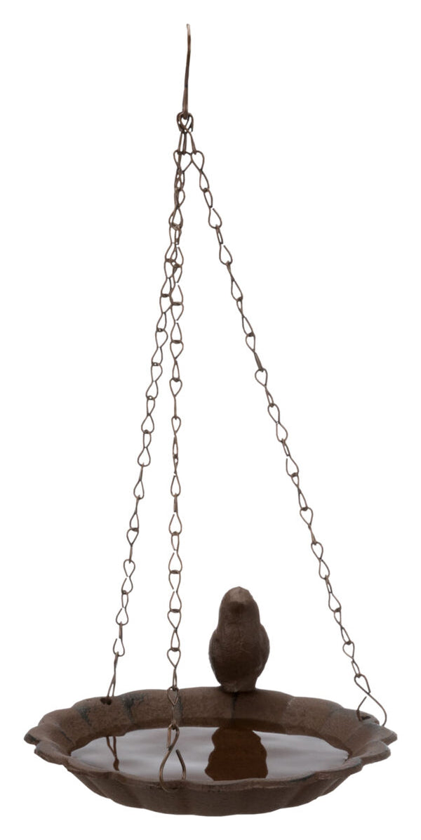 Hanging bird feeder, cast iron, 250 ml, brown