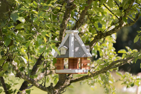 natura hanging bird feeder, dark brown/white