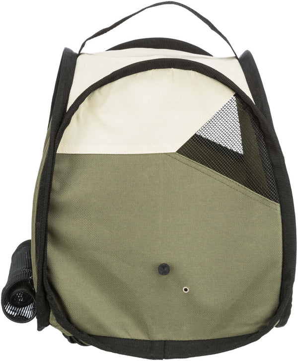 Sac de transport, oiseau/petit animal, beige/vert olive