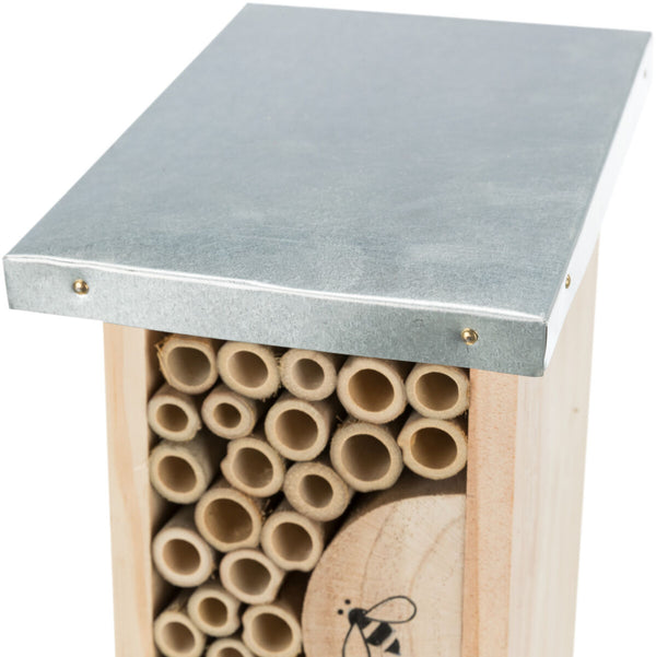 Hôtel pour abeilles, bois, 11×30×14cm