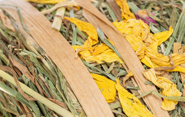 Hay roll with flowers