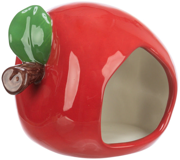 Maison céramique Pomme, hamster/souris, 13×10×10cm, rouge