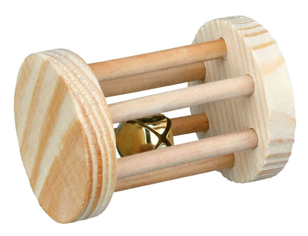 Rodent play roller, wood