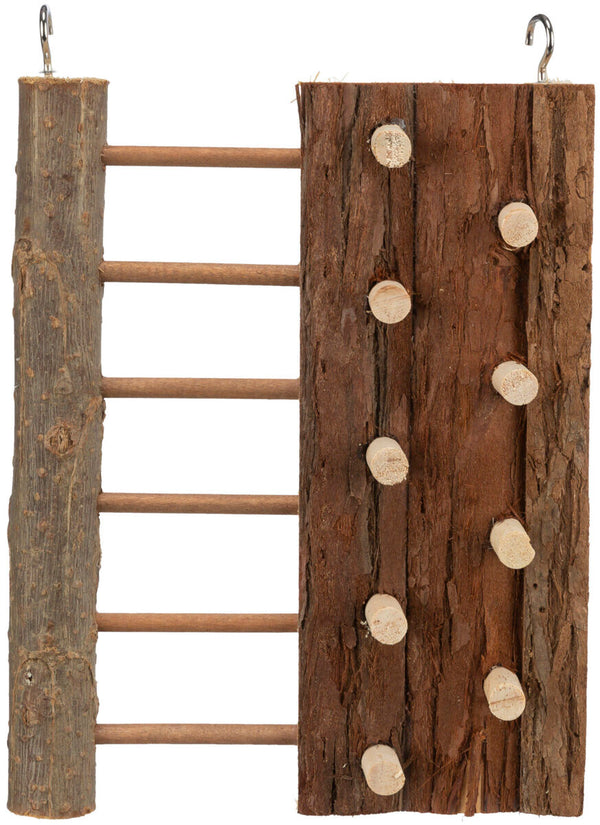 Climbing wall for small rodents, natural wood