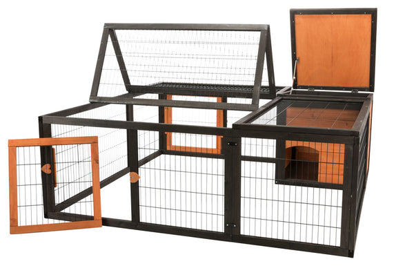 natura enclosure with cover, wood, black/brown