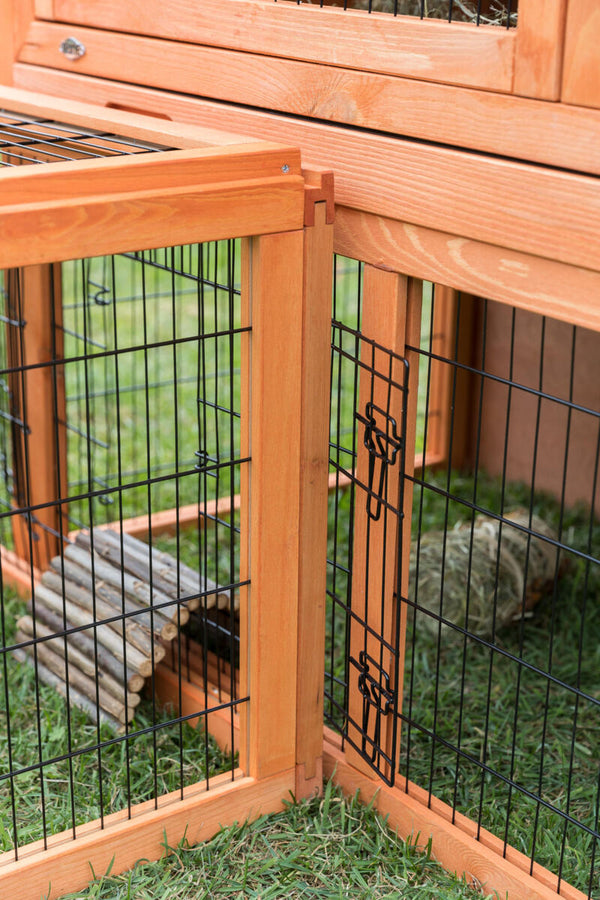 natura rabbit hutch with outdoor run, brown