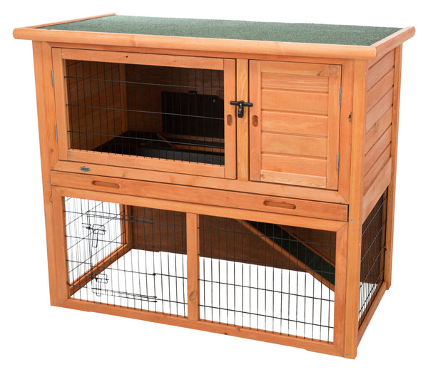 natura rabbit hutch with outdoor run, brown