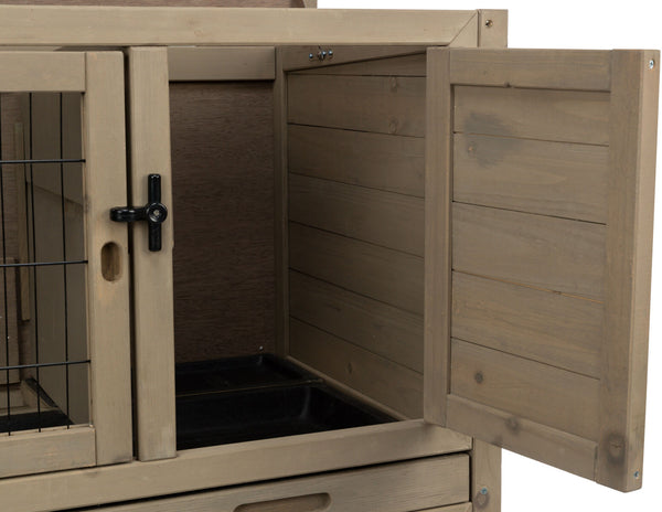 natura Small animal hutch with outdoor enclosure