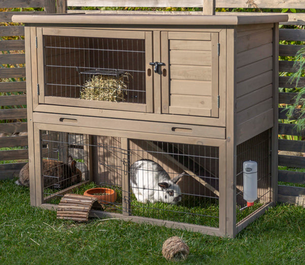 natura Small animal hutch with outdoor enclosure