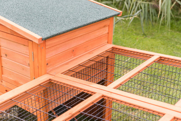 natura rabbit hutch with outdoor run, brown