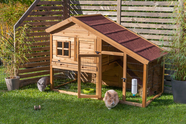 natura rabbit hutch with free access, 151x107x80cm