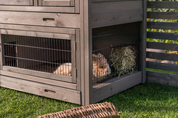 natura small animal hutch, 2 floors, gray