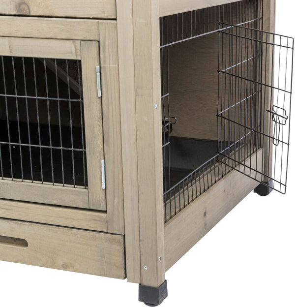 natura small animal hutch, 2 floors, gray