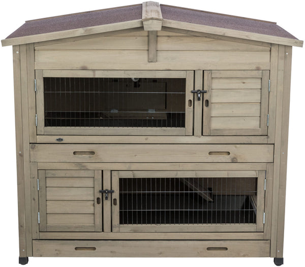 natura small animal hutch, 2 floors, gray