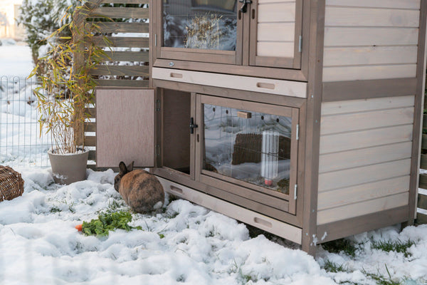 natura hutch for small animals with thermal insulation, gray