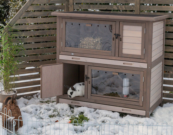 natura hutch for small animals with thermal insulation, gray