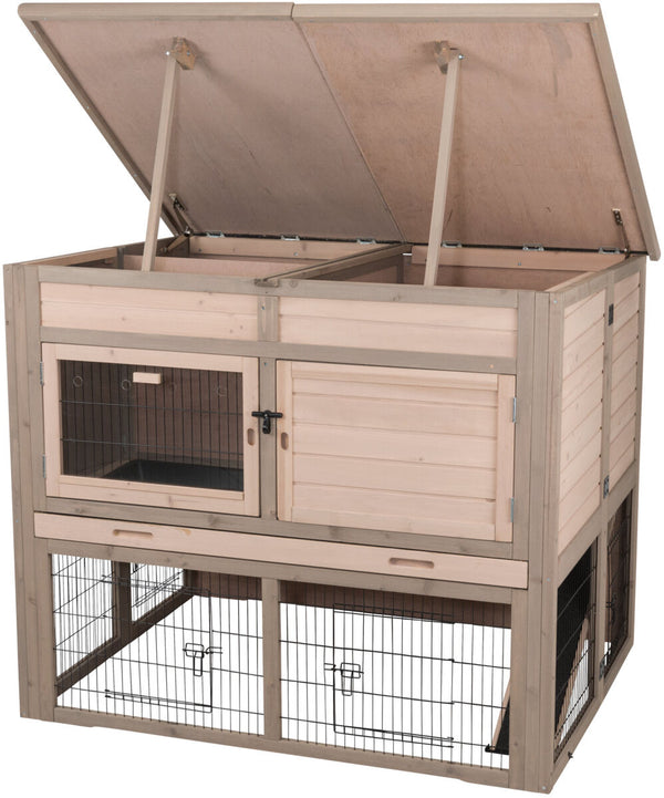 natura clapier XL pour petits animaux avec isolation thermique, 120×98×94cm