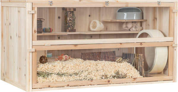 Abri pour rongeurs, souris/grands hamsters, bois, 115×60×60cm