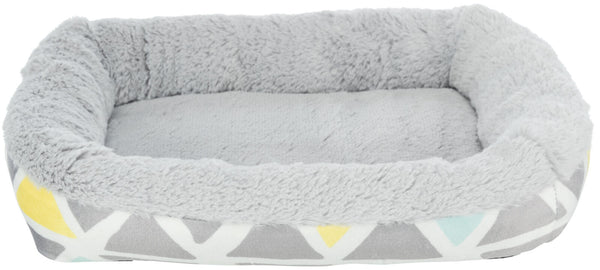 Bunny cozy bed, square, plush, multi-colored/gray