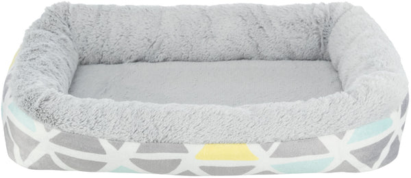 Bunny cozy bed, square, plush, multi-colored/gray