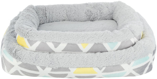 Bunny cozy bed, square, plush, multi-colored/gray