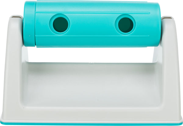 Snack Roll avec support, plastique, 19×12×11cm, gris/turquoise