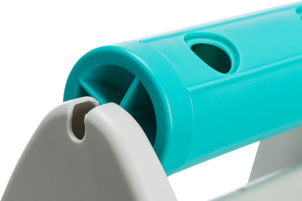 Snack Roll avec support, plastique, 19×12×11cm, gris/turquoise