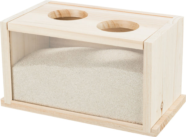 Sand bath, mouse/hamster, wood, 20×12×12cm