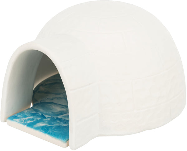 Igloo avec plaque réfrigérante, souris/hamster, céramique, 13×9×15cm,