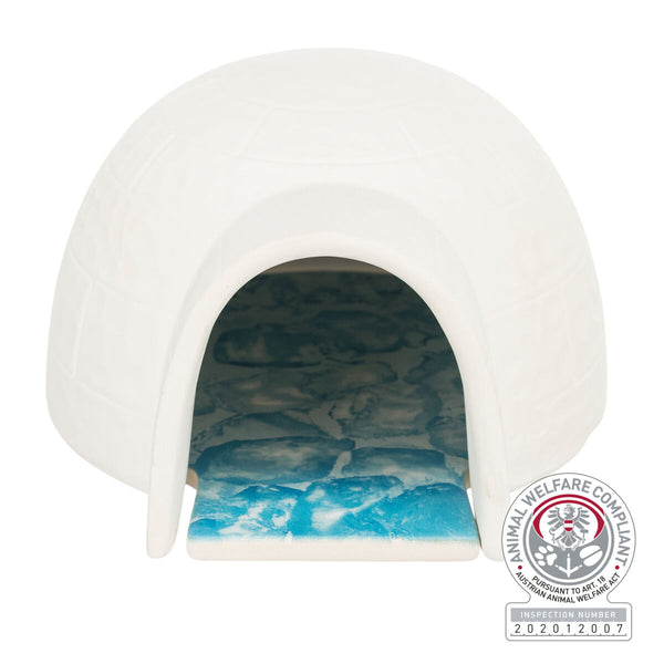 Igloo avec plaque réfrigérante, souris/hamster, céramique, 13×9×15cm,