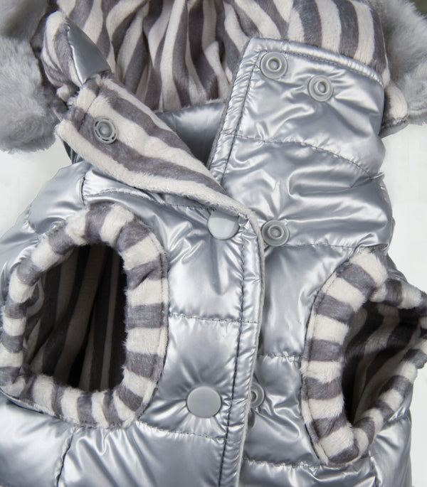 Dog Prince Winter Coat, Silver Grey