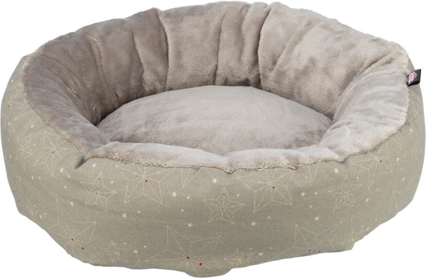 Xmas Luciano bed, round, ø 50cm, beige/gold