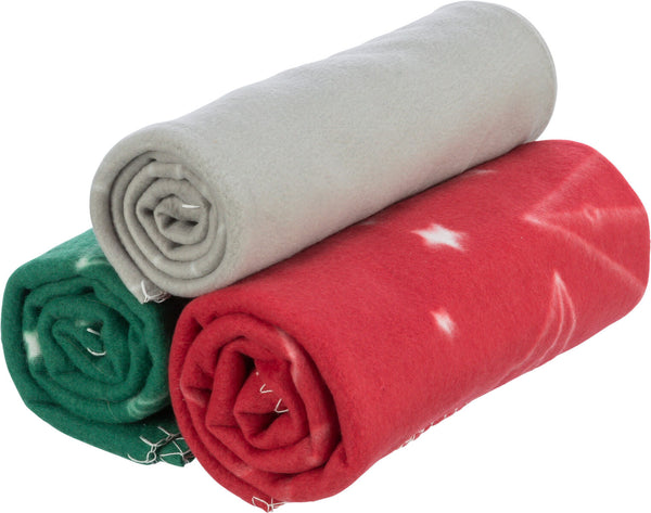 20 Luciano Christmas fleece blankets, 100×70cm &gt; 150×100cm, assorted