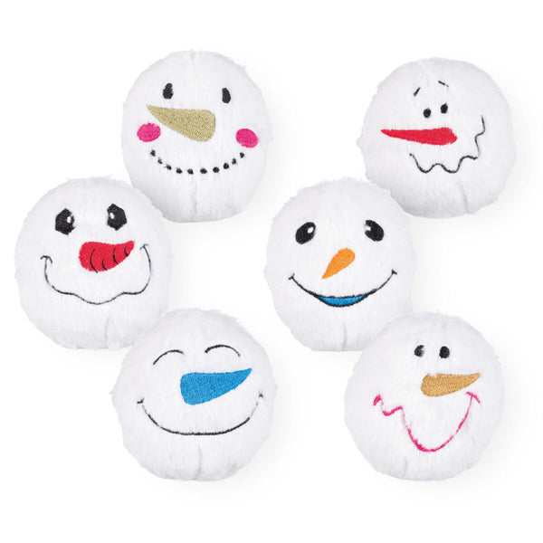 Xmas Snowball, plush, ø 10cm, assorted