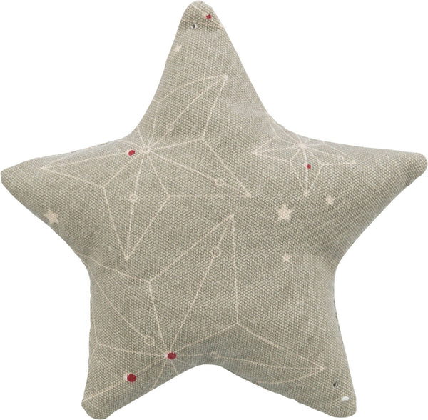 Xmas star cushion, cotton, catnip, 10cm, beige/natural