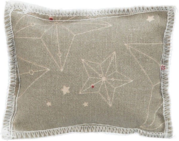 Xmas cushion, cotton, valerian, 7×9cm, beige