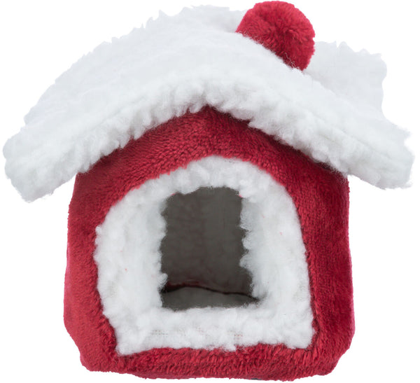 Xmas cuddle cave, mouse/hamster, 15×12×15cm, red/white