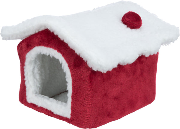 Xmas snuggle cave, Degus, 23×18×24cm, red/white