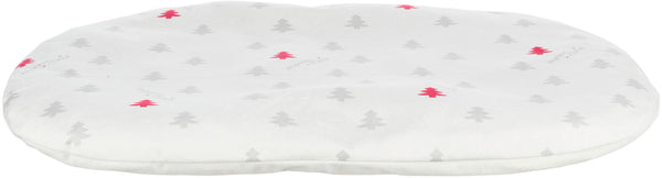 Xmas coussin Nivia, ovale, 70×47 cm, crème