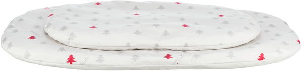 Xmas coussin Nivia, ovale, 70×47 cm, crème